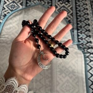 سبحة حجر عقيق اسود