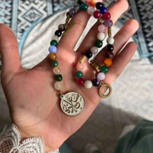 سبحة حجر عقيق ملون