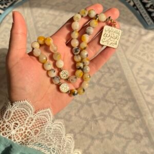 سبحة حجر عقيق اصفر ميكس